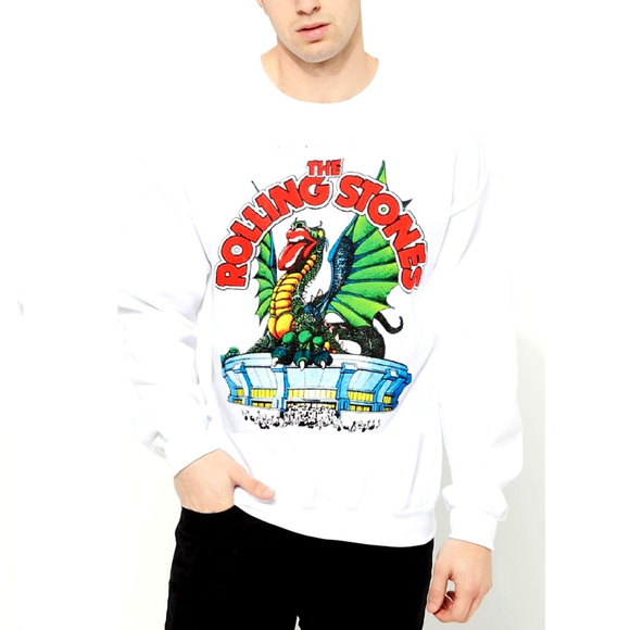 Rolling Stones Dragon Logo rock Official Sweatshirt M NWT - Picture 1 of 3
